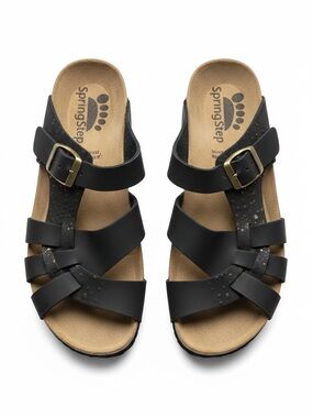 SpringStep Leather Platform Slip On Sandals Size 40